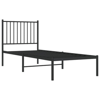 sengeramme med sengegavl 75x190 cm metal sort