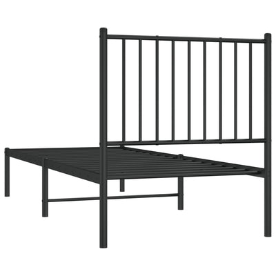 sengeramme med sengegavl 75x190 cm metal sort