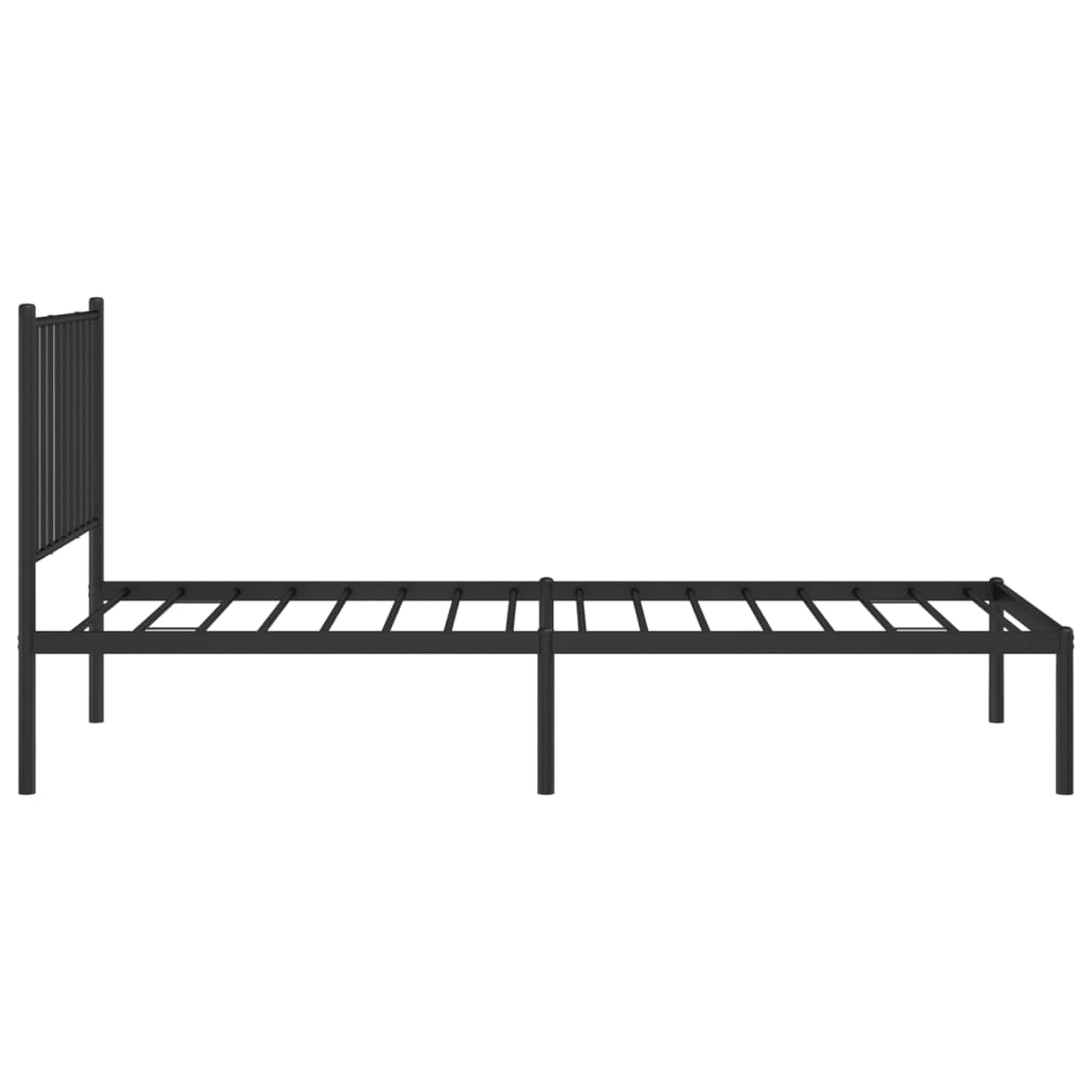 sengeramme med sengegavl 80x200 cm metal sort