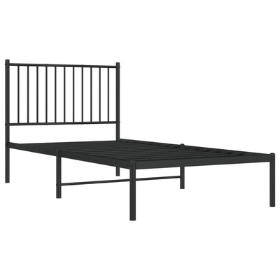 sengeramme med sengegavl 90x190 cm metal sort