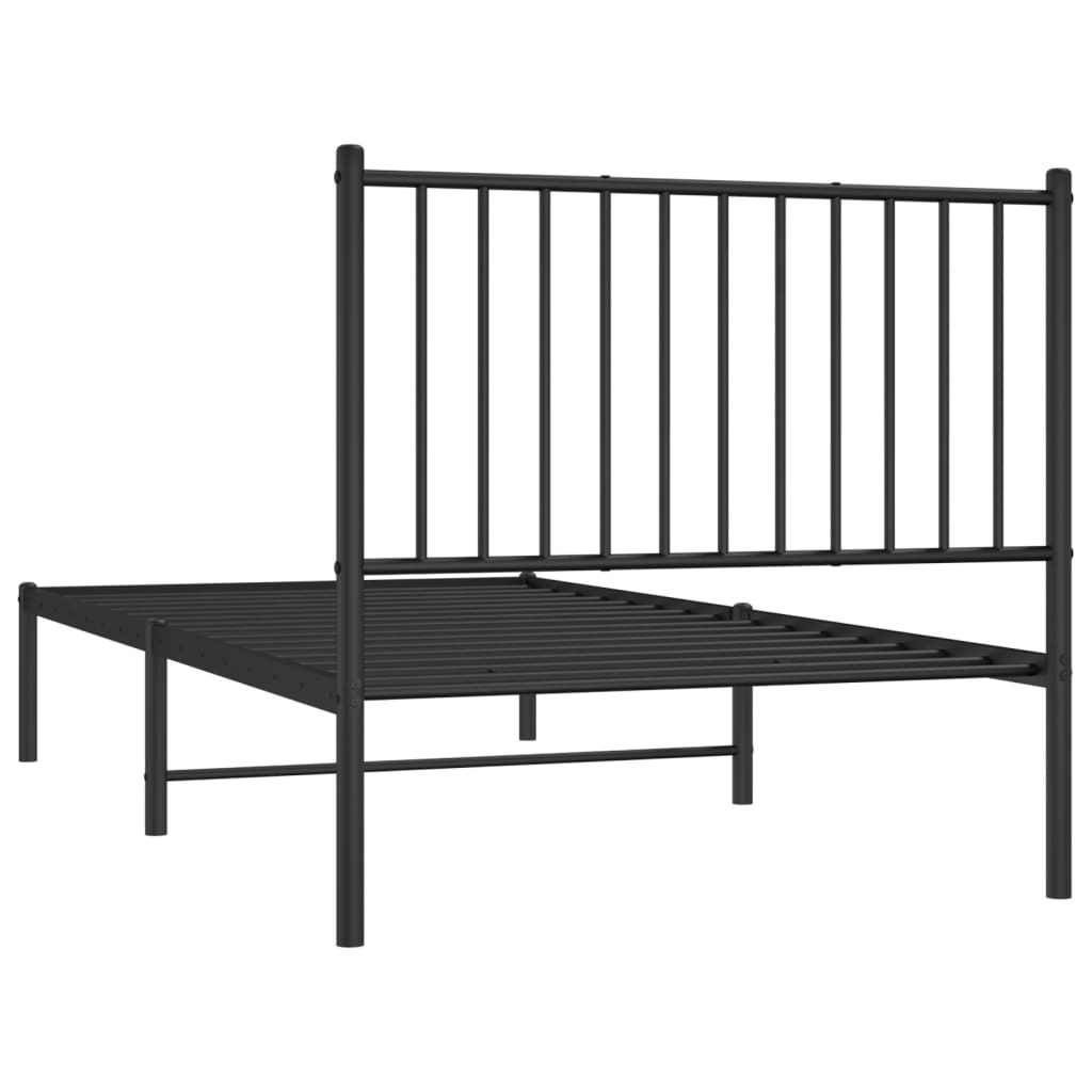 sengeramme med sengegavl 90x190 cm metal sort