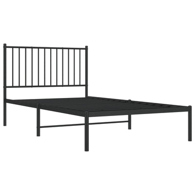 sengeramme med sengegavl 100x190 cm metal sort