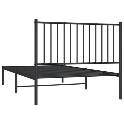 sengeramme med sengegavl 100x190 cm metal sort