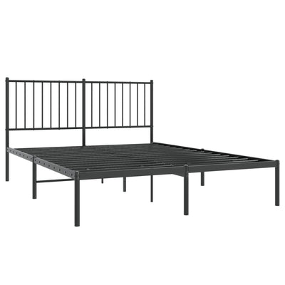 sengeramme med sengegavl 135x190 cm metal sort