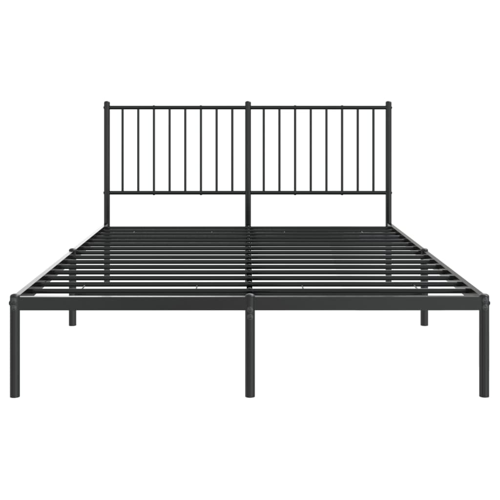 sengeramme med sengegavl 135x190 cm metal sort