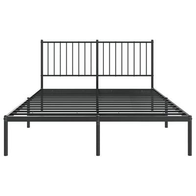 sengeramme med sengegavl 135x190 cm metal sort