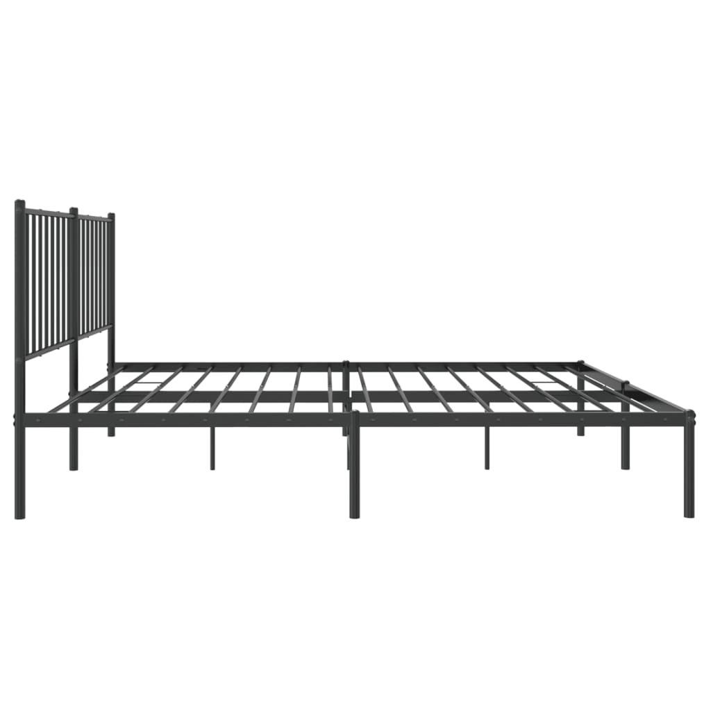 sengeramme med sengegavl 135x190 cm metal sort