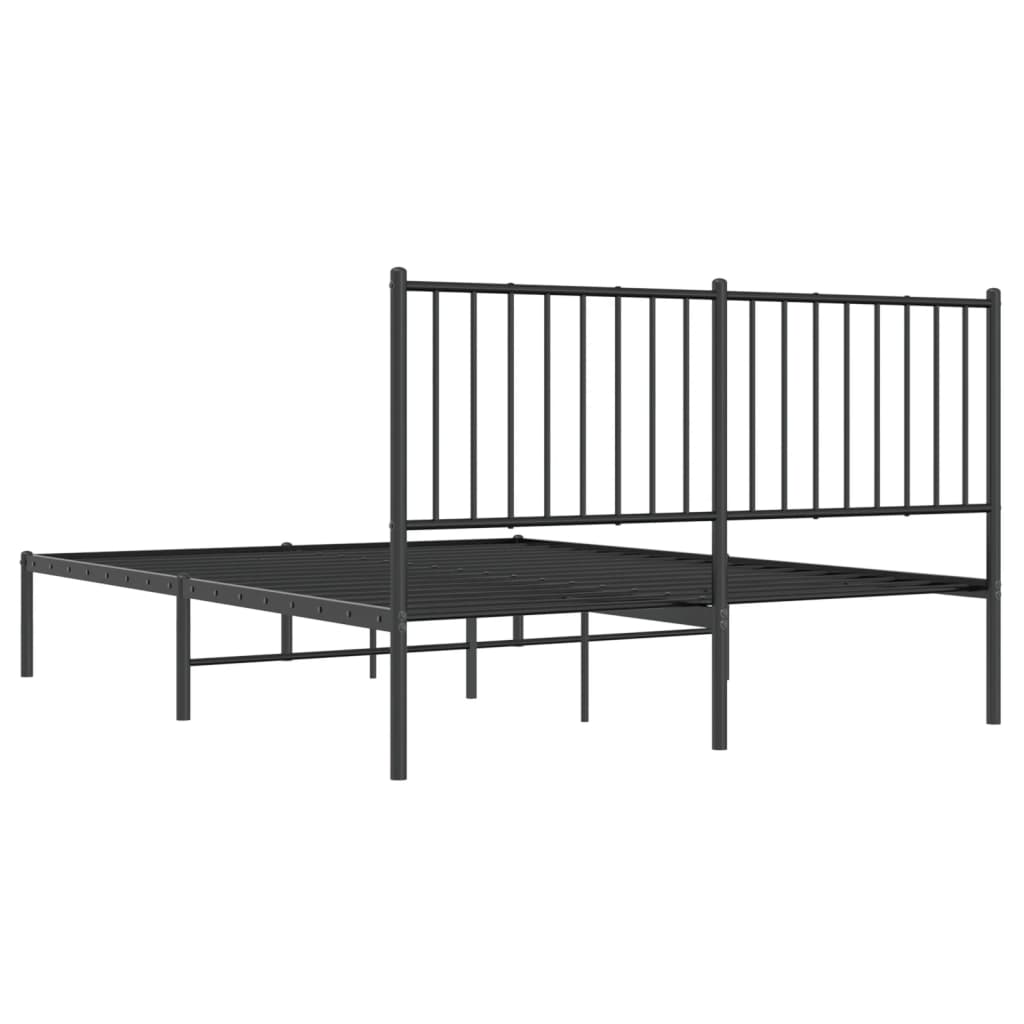 sengeramme med sengegavl 135x190 cm metal sort