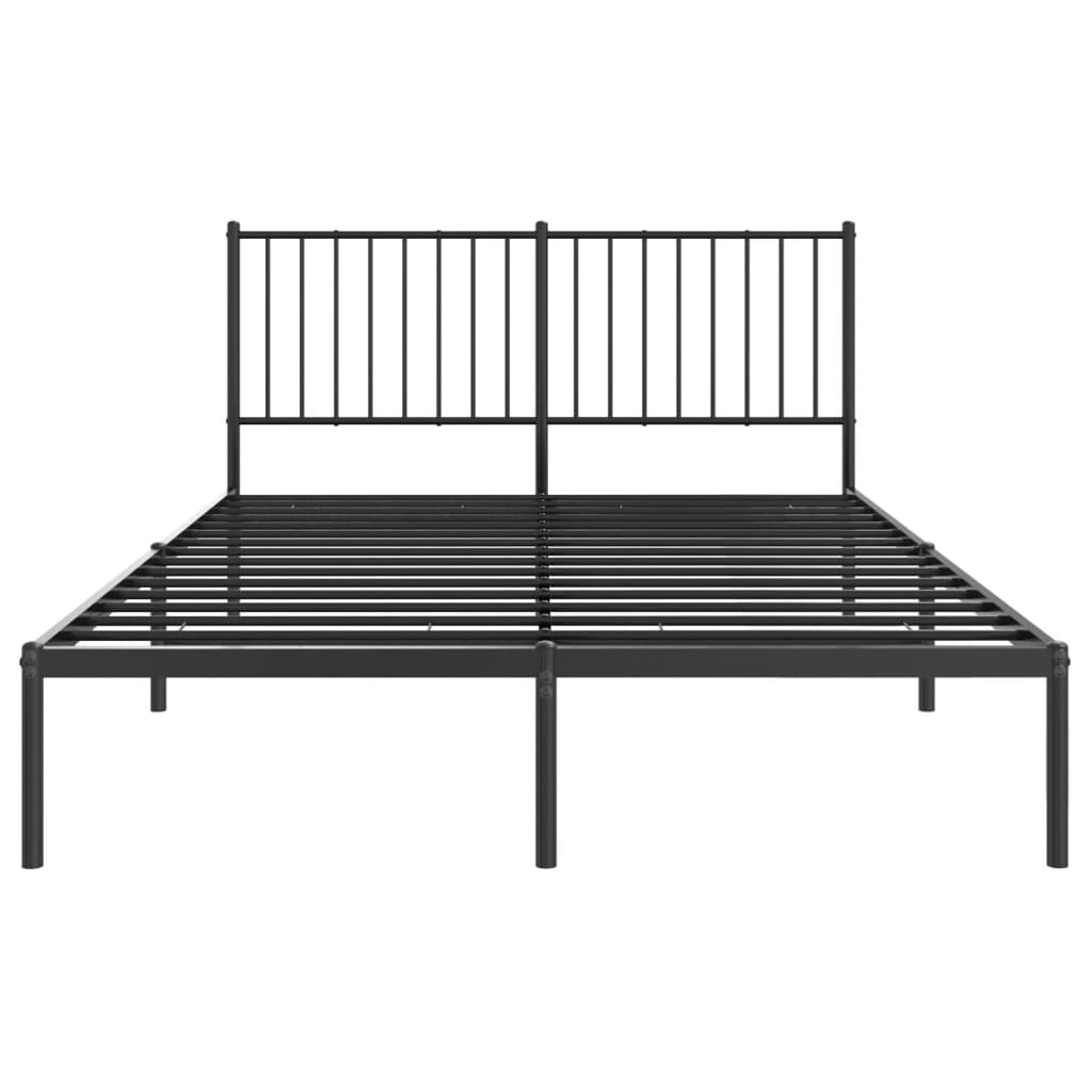 sengeramme med sengegavl 140x190 cm metal sort