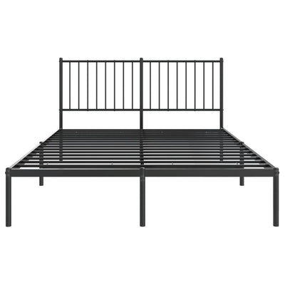 sengeramme med sengegavl 140x190 cm metal sort