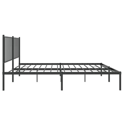 sengeramme med sengegavl 140x190 cm metal sort