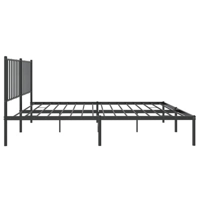 sengeramme med sengegavl 140x200 cm metal sort