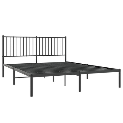 sengeramme med sengegavl 150x200 cm metal sort