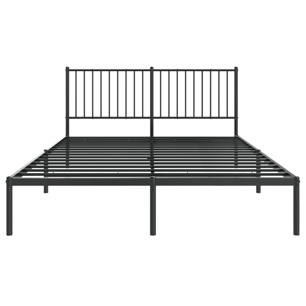 sengeramme med sengegavl 150x200 cm metal sort