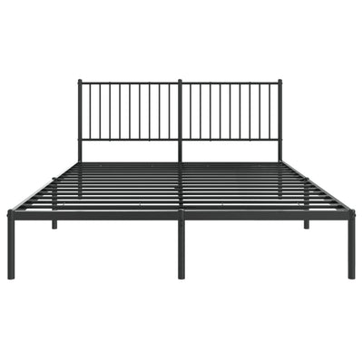 sengeramme med sengegavl 150x200 cm metal sort