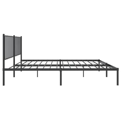 sengeramme med sengegavl 150x200 cm metal sort