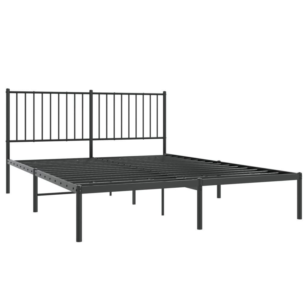 sengeramme med sengegavl 160x200 cm metal sort