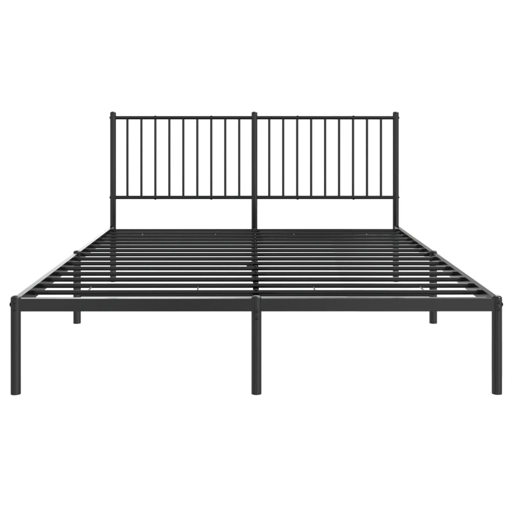 sengeramme med sengegavl 160x200 cm metal sort