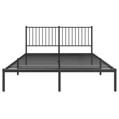 sengeramme med sengegavl 160x200 cm metal sort