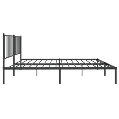 sengeramme med sengegavl 160x200 cm metal sort