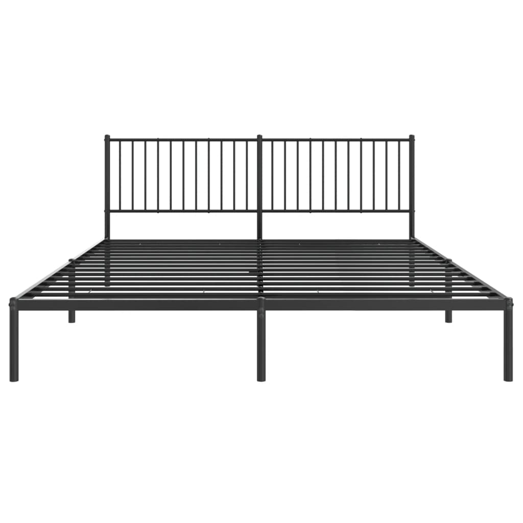 sengeramme med sengegavl 180x200 cm metal sort