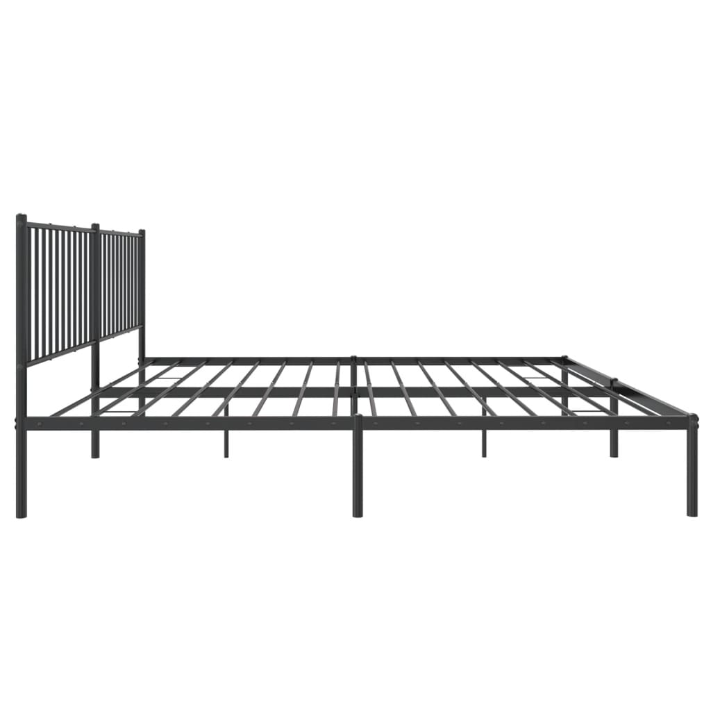 sengeramme med sengegavl 180x200 cm metal sort