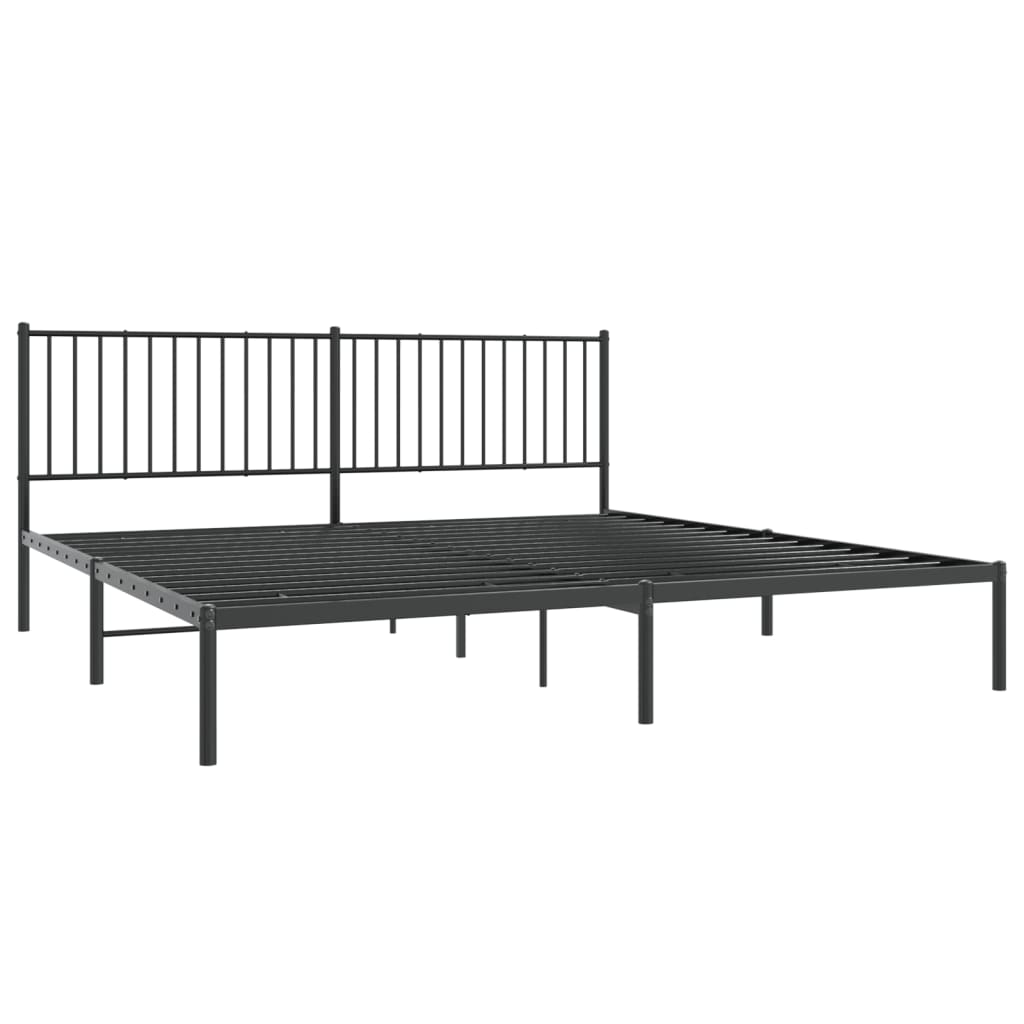 sengeramme med sengegavl 193x203 cm metal sort