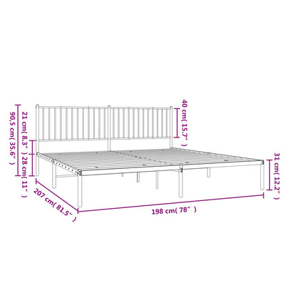 sengeramme med sengegavl 193x203 cm metal sort