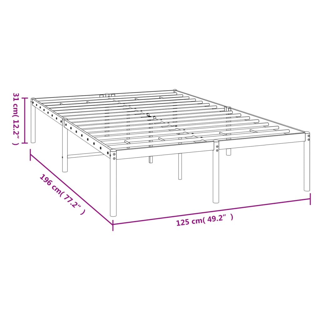 sengeramme 120x190 cm metal hvid