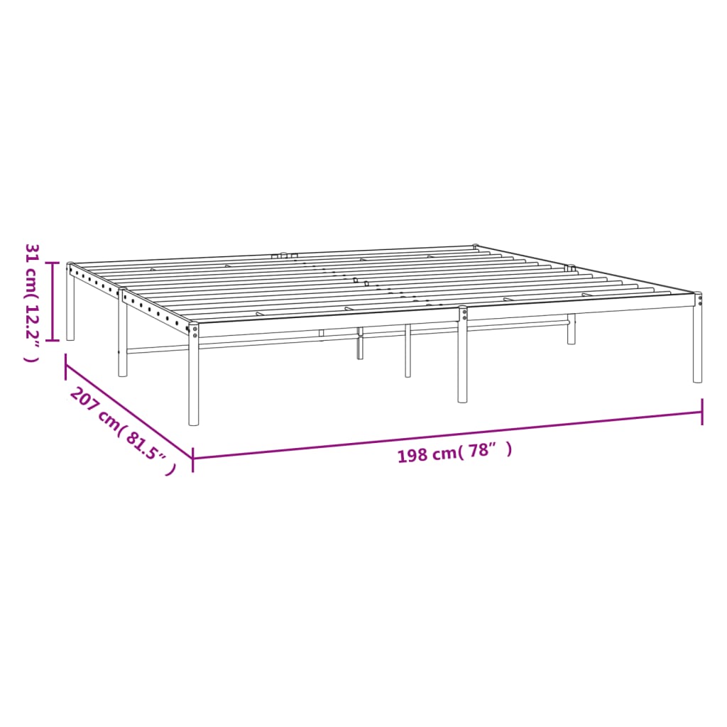 sengeramme 193x203 cm metal hvid