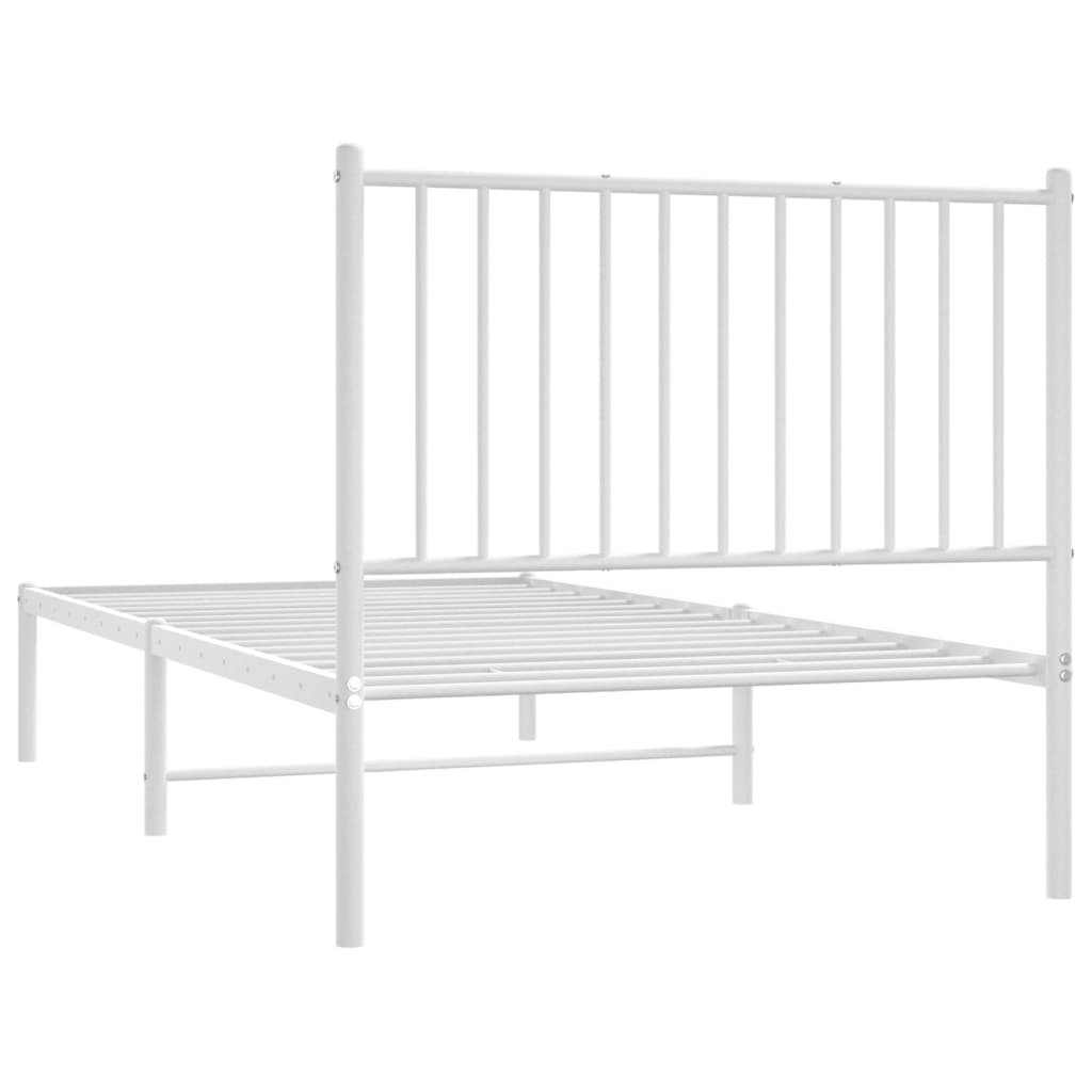 sengeramme med sengegavl 90x190 cm metal hvid