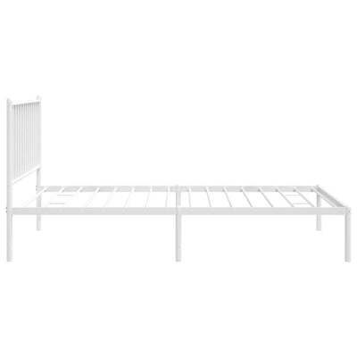 sengeramme med sengegavl 100x190 cm metal hvid