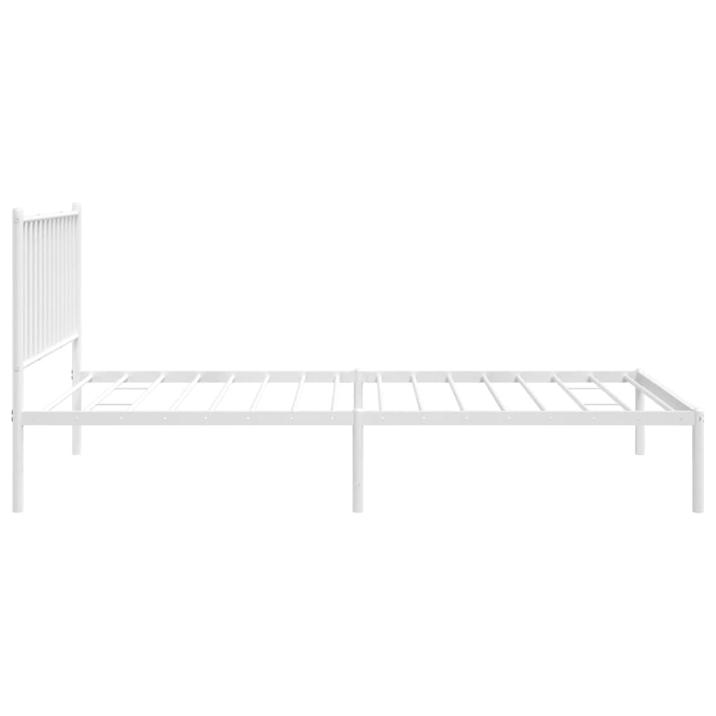 sengeramme med sengegavl 100x200 cm metal hvid