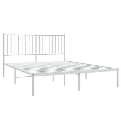 sengeramme med sengegavl 135x190 cm metal hvid