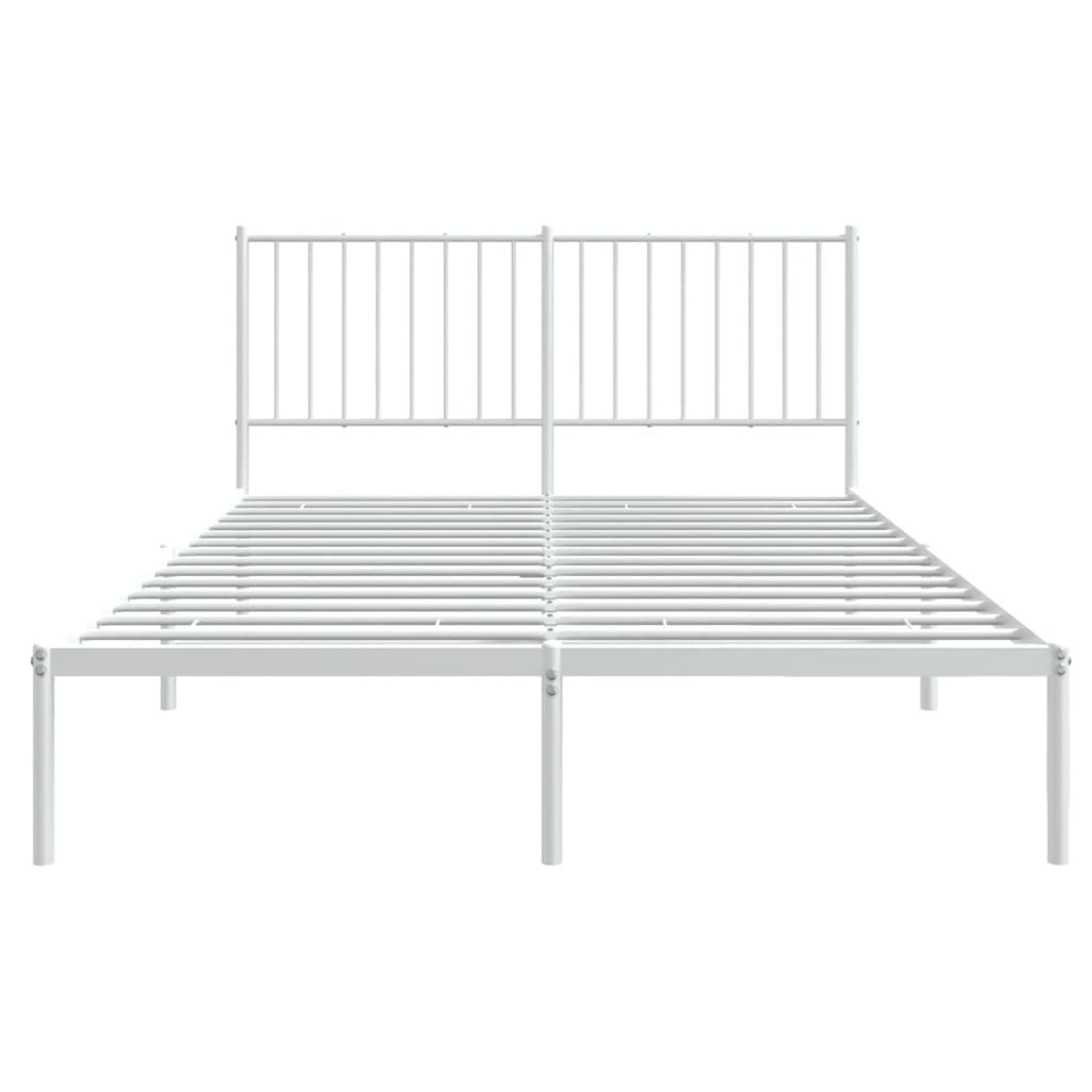 sengeramme med sengegavl 135x190 cm metal hvid