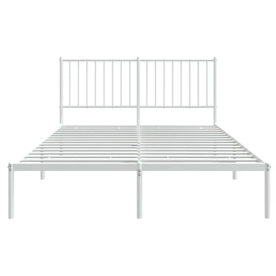 sengeramme med sengegavl 135x190 cm metal hvid