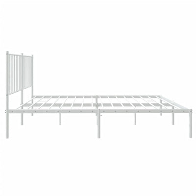 sengeramme med sengegavl 135x190 cm metal hvid