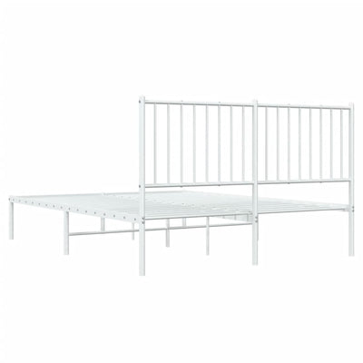 sengeramme med sengegavl 135x190 cm metal hvid