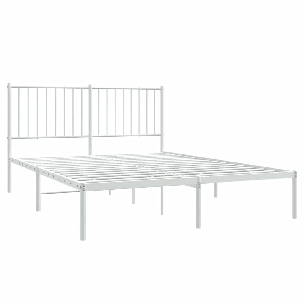 sengeramme med sengegavl 140x190 cm metal hvid