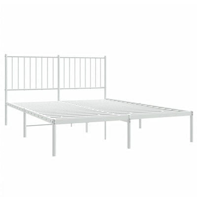 sengeramme med sengegavl 140x190 cm metal hvid