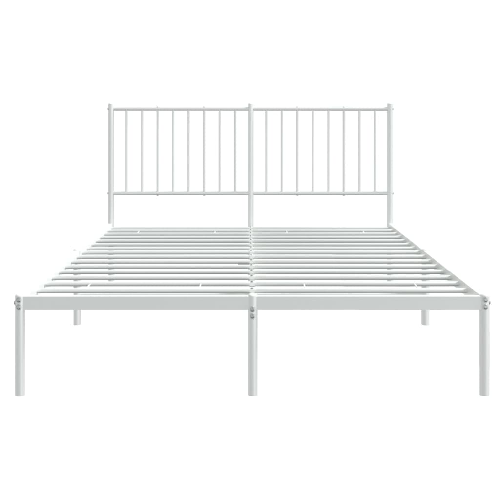 sengeramme med sengegavl 140x190 cm metal hvid