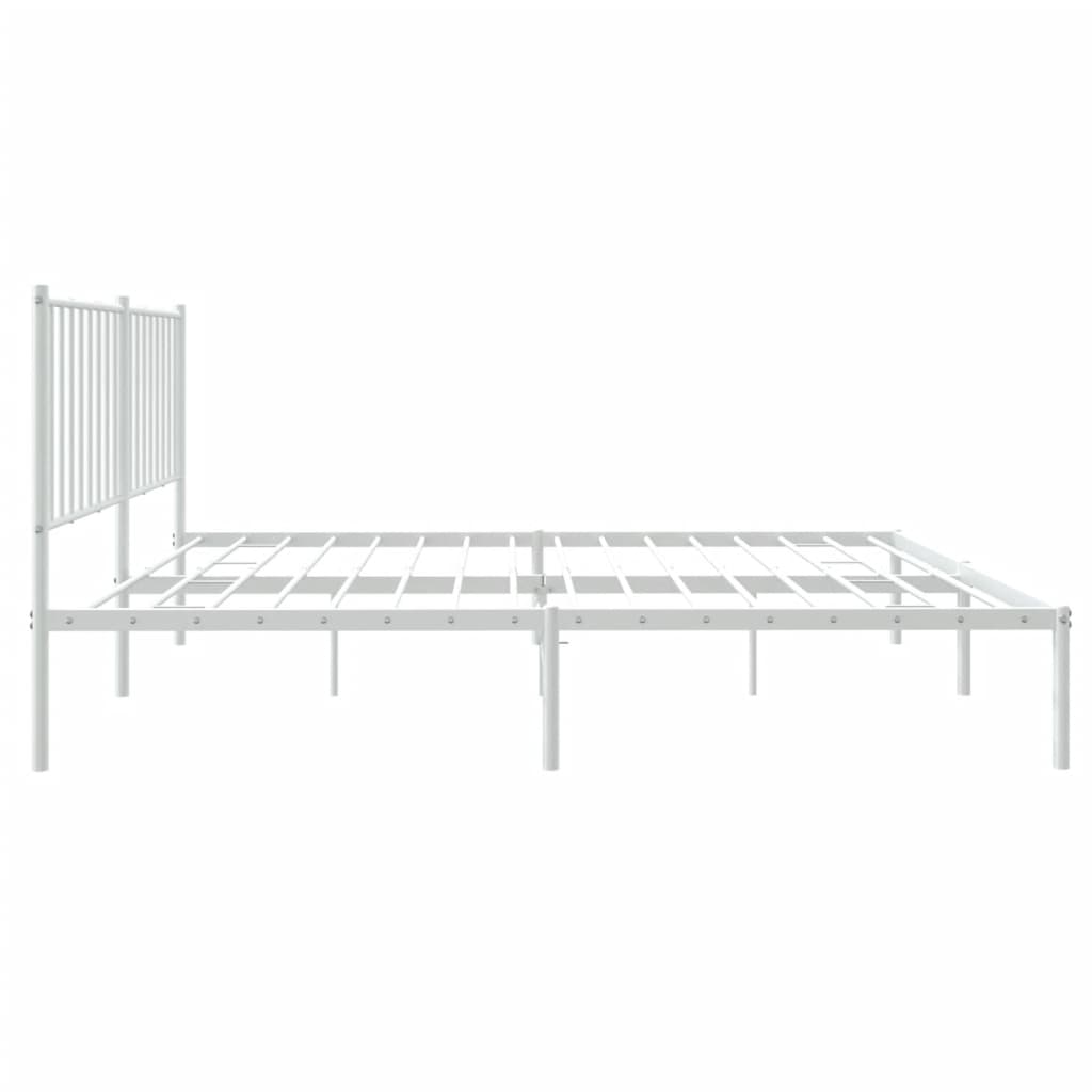 sengeramme med sengegavl 140x190 cm metal hvid