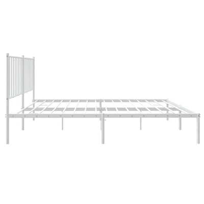 sengeramme med sengegavl 140x200 cm metal hvid