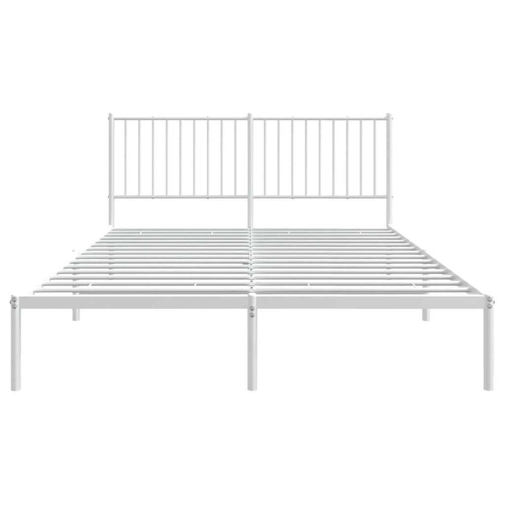 sengeramme med sengegavl 150x200 cm metal hvid