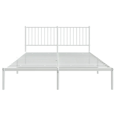 sengeramme med sengegavl 150x200 cm metal hvid