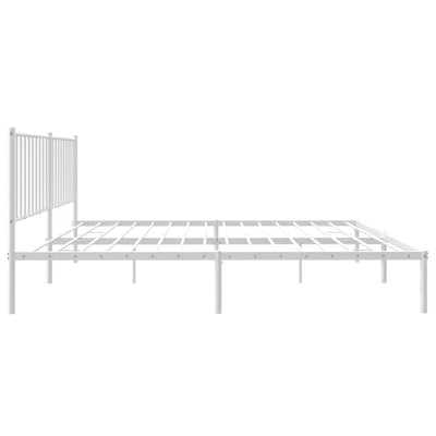 sengeramme med sengegavl 150x200 cm metal hvid