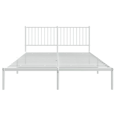 sengeramme med sengegavl 160x200 cm metal hvid