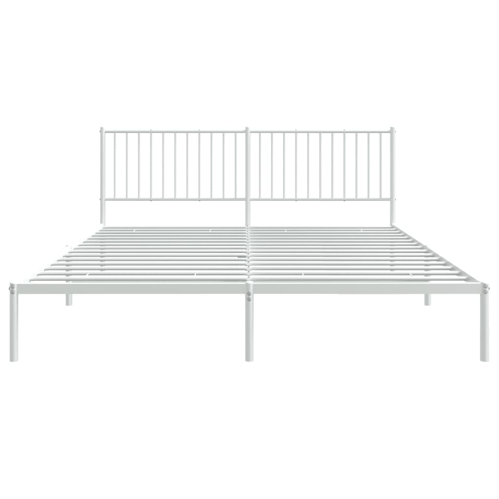 sengeramme med sengegavl 180x200 cm metal hvid