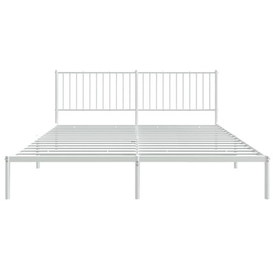 sengeramme med sengegavl 180x200 cm metal hvid