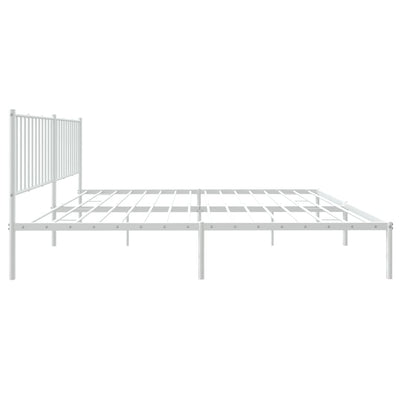 sengeramme med sengegavl 180x200 cm metal hvid